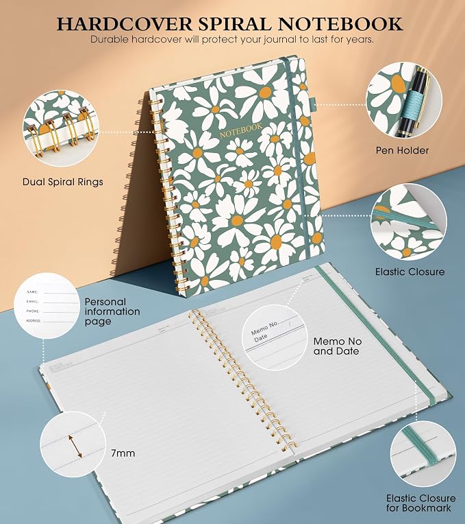 Spiral Notebook Journal 8.5” x 11”, A4 Large Notebooks - Image 3