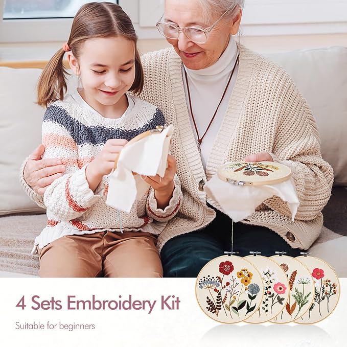 wtisan Embroidery Kit, 4 Sets Embroidery Kit - Image 5