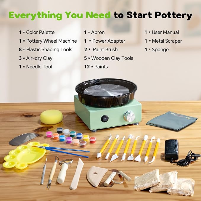 Mini Pottery Wheel for Kids, Teens | 6" Two-Way Rotation Clay Wheel, Removable - Image 7
