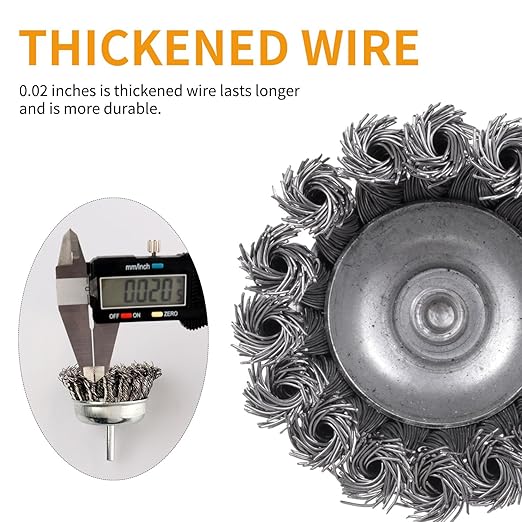 7 Pack Twist Knot Wire Wheel Brush Crimped Cup Wire Wheels Brush Set for Drill with 1/4-Inch Shank for Rust Removal, Corrosion and Paint