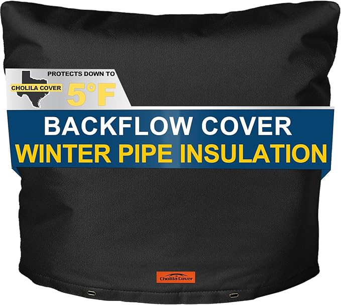 Backflow Preventer Cover Insulated (5˚F) - 40" W x 36" H Backflow Cover for Winter Pipe Freeze Protection - Sprinkler Covers for Outside, Double Wall Insulation Cover Black