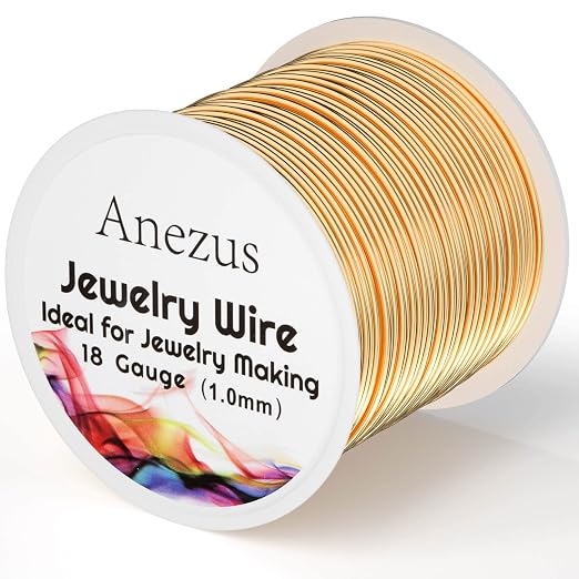 Anezus 18 Gauge Jewelry Wire for Jewelry Making, Tarnish Resistant Copper by anezus