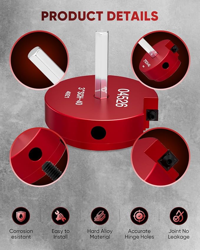 Saker PVC Pipe Reamer Kit, PVC Fitting Saver with 3/4inch, 1 inch, 1-1/4inch,1-1/2inch, 2inch,3inch,4inch Head, For SCH40, ABS Pipe,CPVC Perfect for Plumbing Repairs, Fits Standard 1/2" Drill