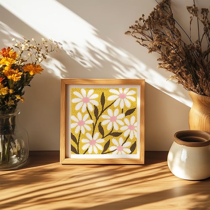 Doodlream Daisy Flowers DIY Punch Needle Embroidery Kit - Image 6