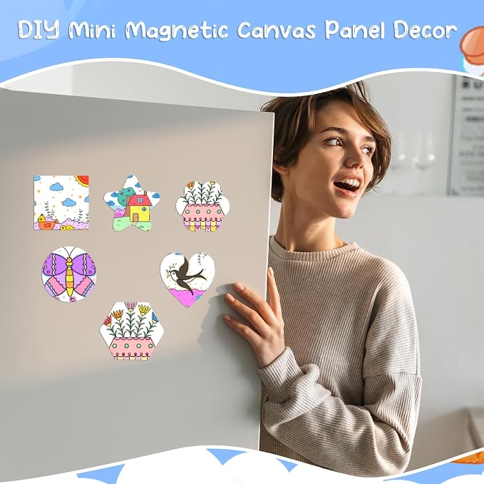 60 Pcs Magnetic Canvas Panel Mini Canvas Boards - Image 4