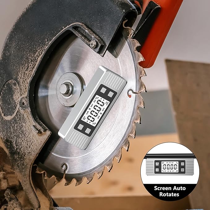 Digital Level Angle Gauge Meter Magnetic Electronic Level Angle Finder Tool Protractor Inclinometer Woodworking Tools with Magnet for Construction, Woodworking and Machinery (Silver)