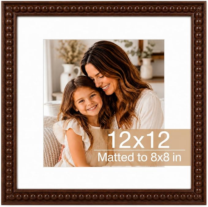 Solid Wood 12x12 Picture Frame Beaded Frame by QOTIB