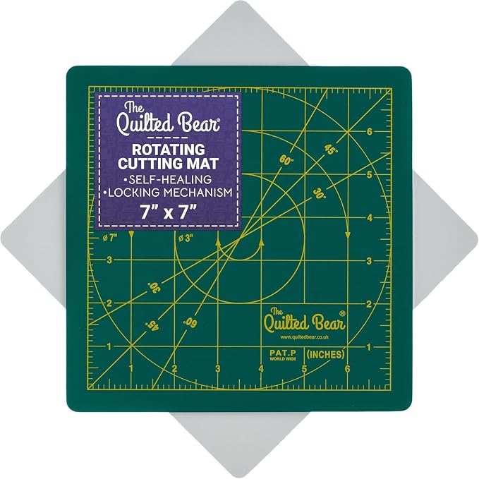 The Quilted Bear Rotating Cutting Mat 7" x 7" by TheQuiltedBearsProducts