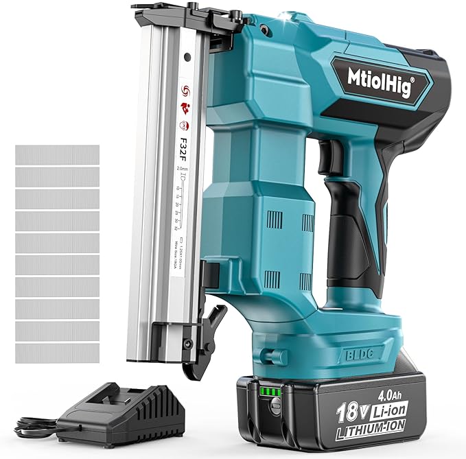 Cordless Brad Nailer Compatible with Makita 18V Lithium-Ion Battery, 18 Gauge 5/8 to 1-1/4 Inch Nail Gun with 1 x 3.0Ah Rechargeable Battery, Powered Electric Tool Set Brushless Motor