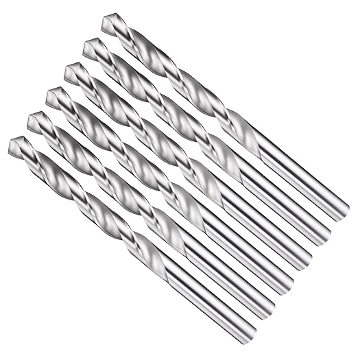 Drill Bit, 21/64" Cutting Diameter, 4241 HSS 118° Cutting Angle Uncoated Bright Versatile Jobber Bits - (Applications: for Drilling Plastic Wood Soft Metal), 6-Pieces