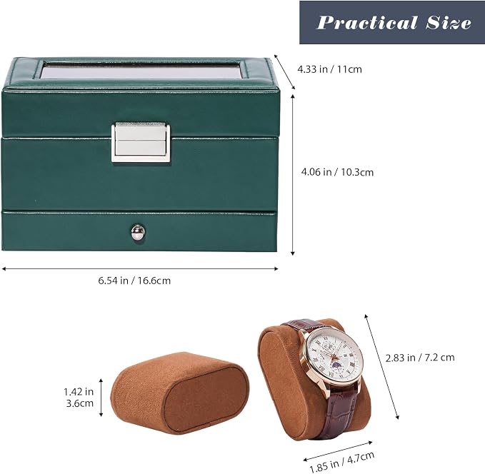 ProCase Watch Box, 3 Slot Watches Display Case - Image 6