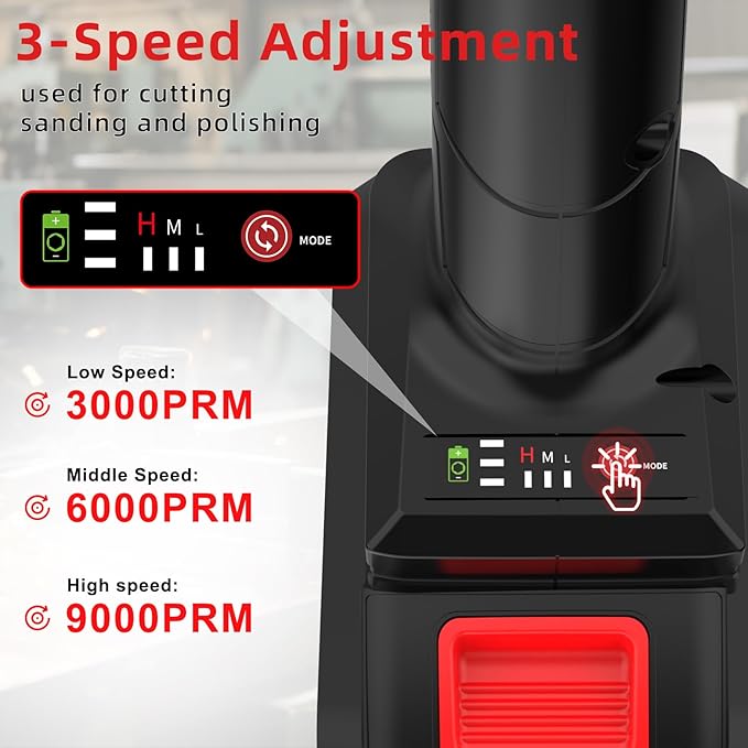 NAWIN 20V Cordless Grinder Kit,4 inch, 2×7.5Ah Battery&Fast Charger, variable speed grinder, Battery Angle Grinder Tool,Brushless Motor, Angle Grinder for Cutting, Griding, Polishing（7.5Ah）