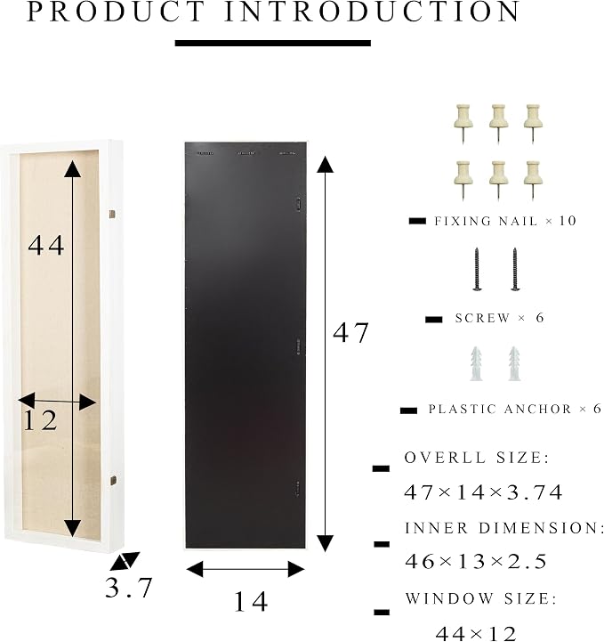 Freezing point Shadow Box Frame 14x47 Flower Shadow Box Pin Display Case - Image 5