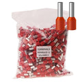 500pcs AWG 6/16.0mm² Wire Ferrules Terminals, AWG6 Terminal Connector Wire Insulated Cord Pin Ends Terminals for Electric, Industrial, Chemical Industry, etc. Red