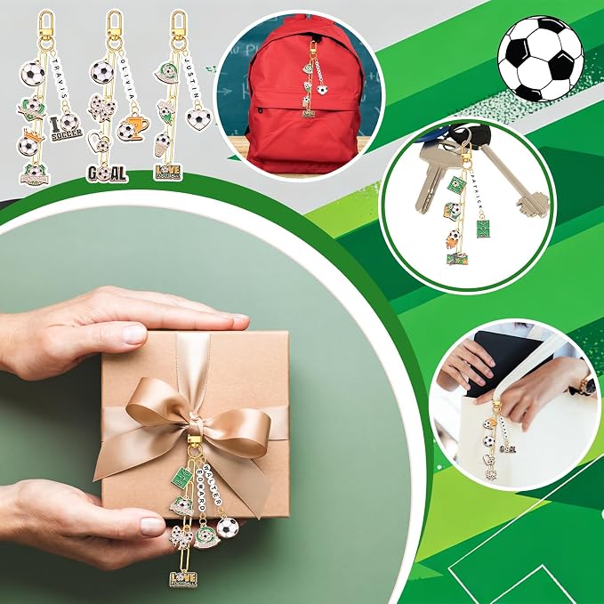 CraftyDream 558 Pcs Soccer Charms Keychain Making Kit DIY Soccer Charms Letter - Image 5