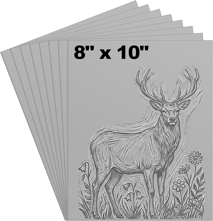 Yeaqee 4 Pcs 8 x 10 Inch Linoleum Block Rubber Carving Block Soft Linocut by Yeaqee