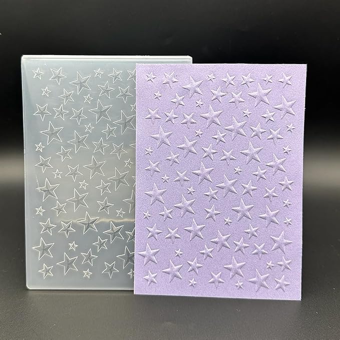 3D Plastic Embossing Folder Template Stereoscopic Stars Texture A6 Size - Image 7