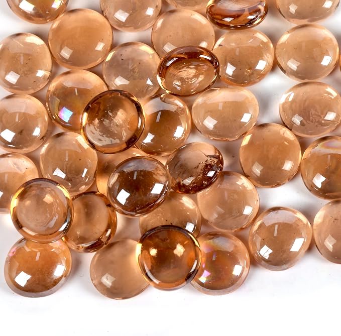 1 lbs Pink Glass Beads for Vases, About 100 Pcs Glass Pebbles Marbles for Vase by MBKHFLL