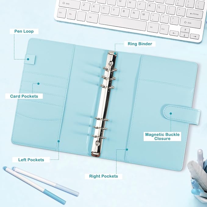 A5 Kpop Photocard Binder with 30 Pack 4-Pocket Card Pages, 6 Ring A5 Binder - Image 6