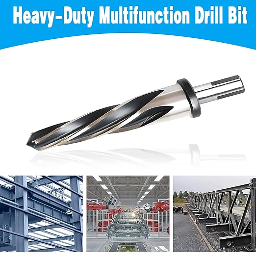 3/8” Bridge Construction Reamer Drill Bit, M2 HSS Taper Chucking Reamer for Steel Alloy Metal Wood Plastic, 3/8" Non-Slip Shank, 5-Spiral Flutes Car Reamer, to Align or Enlarge Holes, 10mm