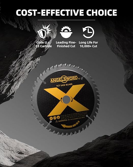 ANGELSWORD 6-1/2 Inch Circular Saw Blade, 24T for Framing&40T for Ripping, Cross Wood Cutting, 2 Pack