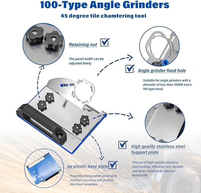 45 Degree Tile Chamfering Tool, Ceramic Tile Cutter Tool, Angle Grinder - Image 6