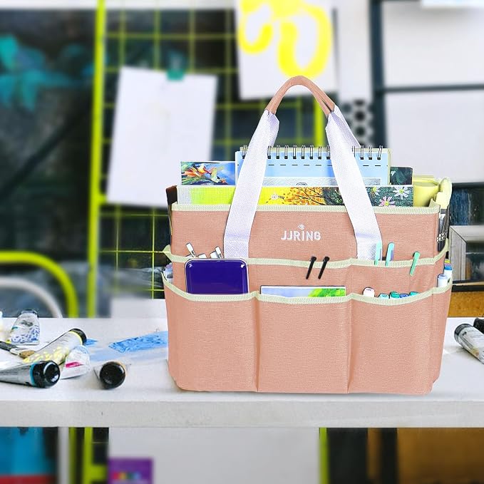 JJRING Craft Organizer Tote Bag, Large Art Storage Caddy - Image 2