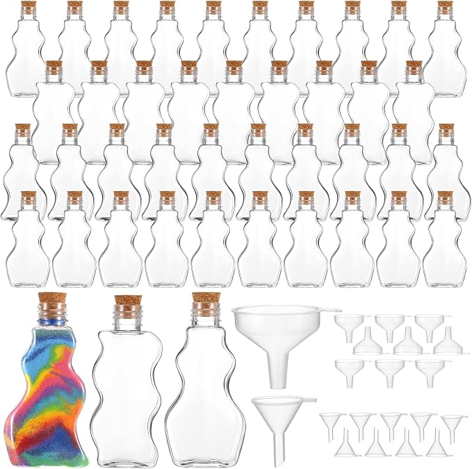 Mumufy 60 Pcs Plastic Sand Art Bottles by Mumufy