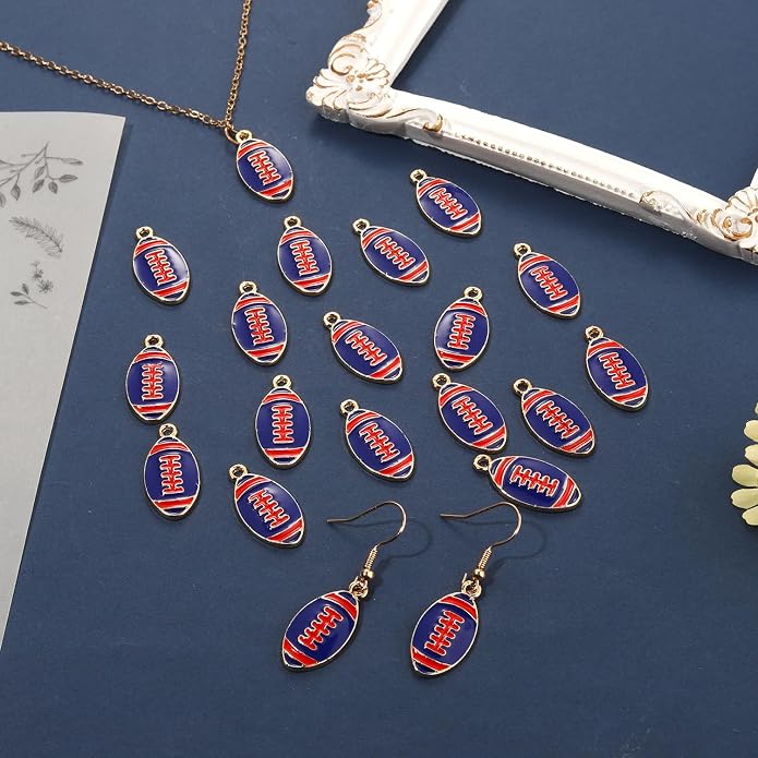 20PCS Sports Charms Enamel Basketball Baseball Pendant Charms - Image 3