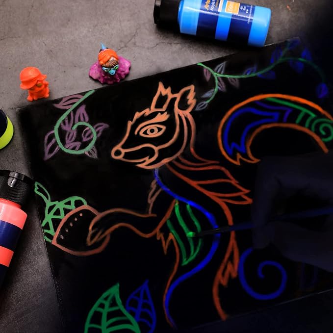 Artecho Glow in the Dark Acrylic Paint Set – 6 Colors x 60ml, Non-Toxic - Image 7