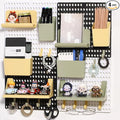 Pegboard Wall Organizer Combination Kit, Wall Organizer with 4 Pegboards and 20 Accessories Hanging, Wall Mounted Peg Board Display Panels for Home and Office - 19.5” x 9.5” (White and Black)