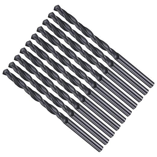 Drill Bit, 4.2mm Cutting Diameter, 4241 HSS Nitriding Black 118° Cutting Angle Versatile Jobber Bits - (Applications: for Drilling Plastic Wood Soft Metal), 10-Pieces