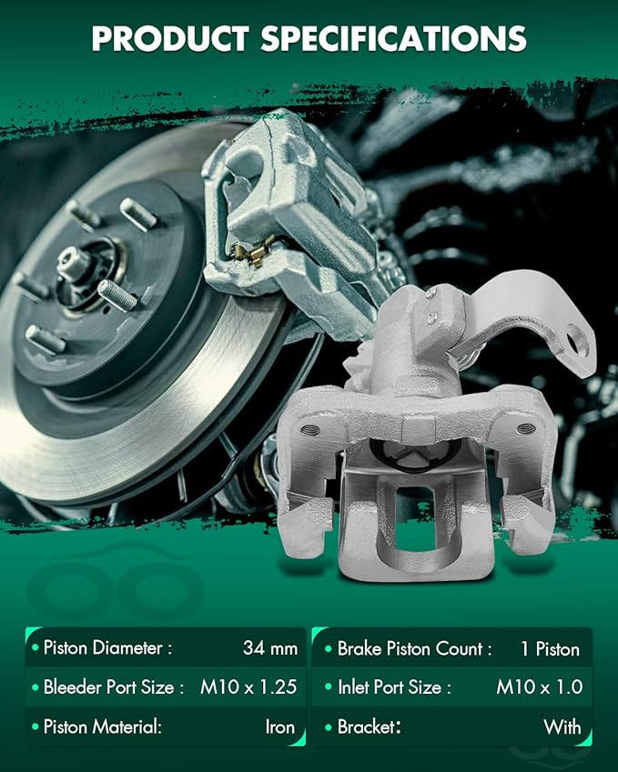 SCITOO Rear Right Brake Caliper With Bracket 19B3298 Compatible For Acura CSX 2006-2011 For Acura ILX 2013-2018 For Honda Civic 2006-2015