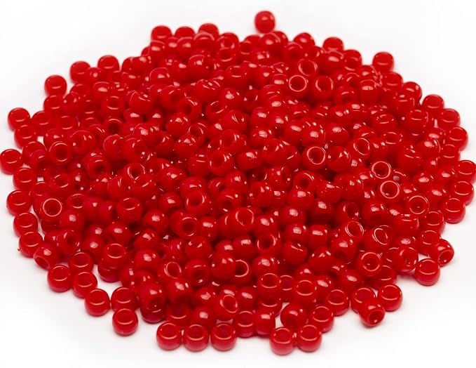 Gxueshan 1000 Pcs Acrylic Red Pony Beads 6x9mm Bulk Kandi Beads - Image 4