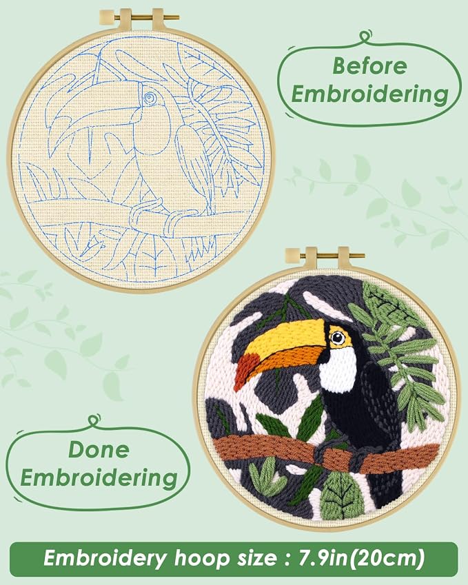 ERKOON Punch Needle Kit for Beginners Adults, DIY Easy Animals Embroidery Set - Image 3