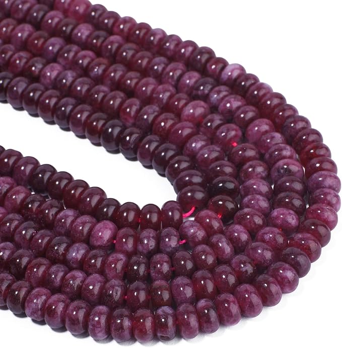 Songxi 5x8mm Natural Red Garnet Stone Rondelle Beads, Gemstone - Image 6