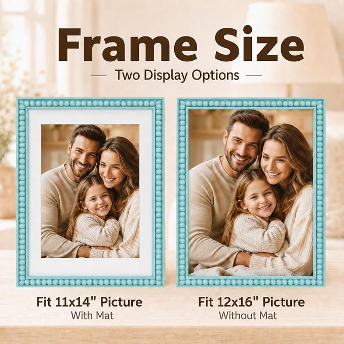 Solid Wood 12x16 Picture Frame Beaded Frame - Image 3