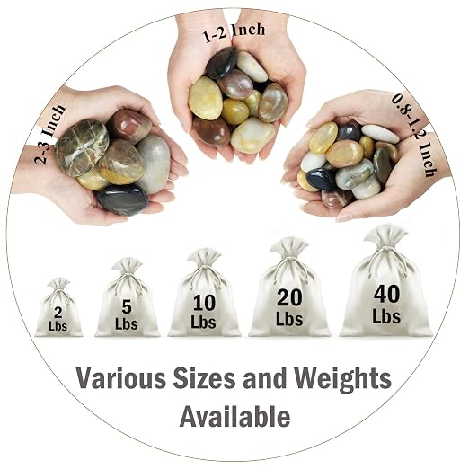 FANTIAN 10 lbs Pebbles for Indoor Plants, 0.8-1.2 inch Mixed Color Polished - Image 2