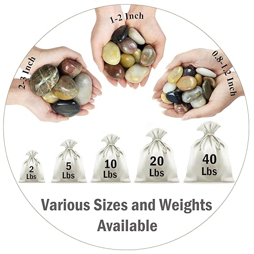 FANTIAN 20 lbs Pebbles for Indoor Plants, 0.8-1.2 Inch Polished River Rocks - Image 2