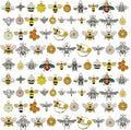 WOCRAFT 120pc Assorted Enamel Bracelet Honeycomb Bee Charms by WOCRAFT