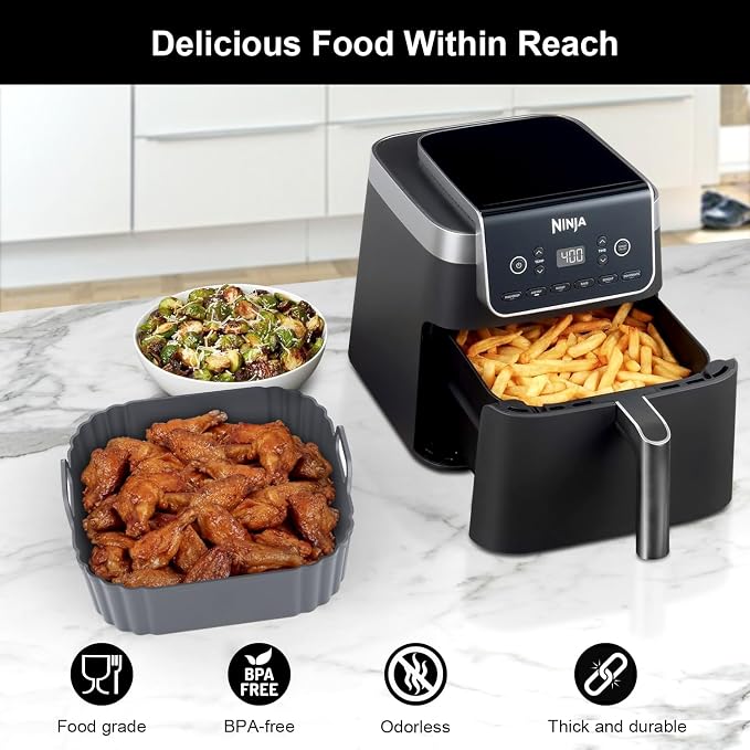 Square Silicone Air Fryer Liners 2 Pack, Compatible - Image 7
