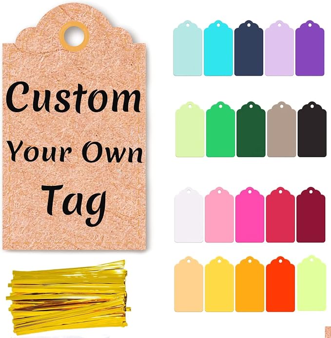 Personalized Custom 100 Pcs Price Tags, Kraft Paper Gift Tags by Amerixun
