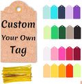 Personalized Custom 100 Pcs Price Tags, Kraft Paper Gift Tags by Amerixun