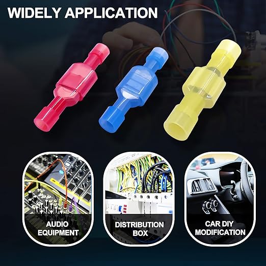 Twidec/100PCS Nylon Spade Connectors Kit 22-10 Gauge Male and Female Wire Spade Terminal Quick Disconnect Fully Insulated Wire Crimp Connector for Automotive Marine