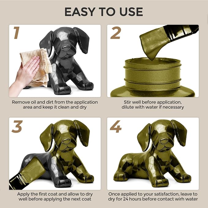 Nicpro Metallic Brass Acrylic Paint, 8.45oz/250ml Large Brass Leaf Paint | Non - Image 8