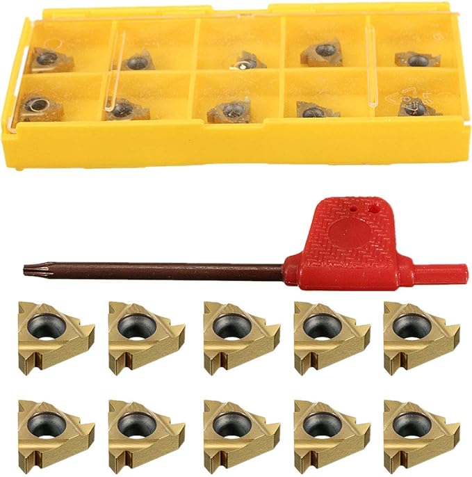 Lathe Threading Carbide Inserts:10 Pcs 11IR A60 1/4 Carbide Inserts for Internal Threading Holders CNC Cutting CNC Turning Tool
