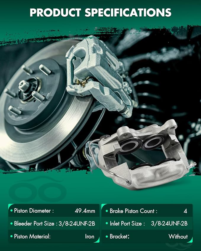 SCITOO 184403 Front Left Disc Brake Caliper Fit For Ford For Country Squire 1965-1967,For Mercury For Monterey 1965-1967,For Mercury For Park Lane 1965-1967, 4 Pistons