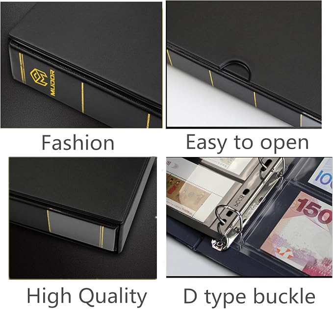 MUDOR Stamp Binder with Slipcase, Empty Stamp Collecting Albums, Stamp Stockbook - Image 3