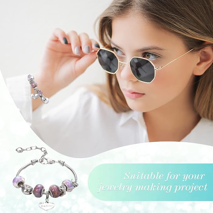 Hicarer 27 Pieces Snake Charm Bracelet Chain Adjustable Charm Bracelet Chain - Image 6