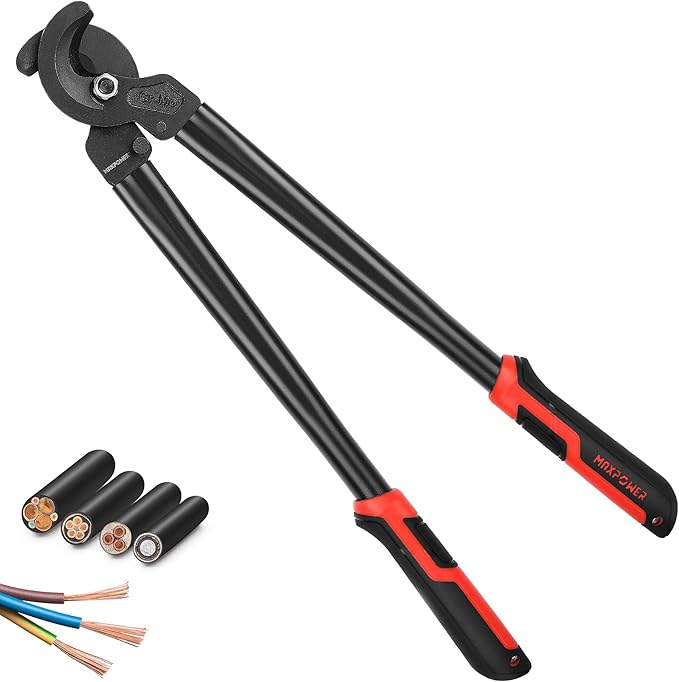 MAXPOWER Cable Cutters, 17-Inch Heavy Duty Cable Cutter for Cutting Aluminum, Copper, and Communications Cable Up to 150mm²